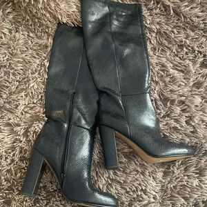 Croc Embossed Faux Leather Boot